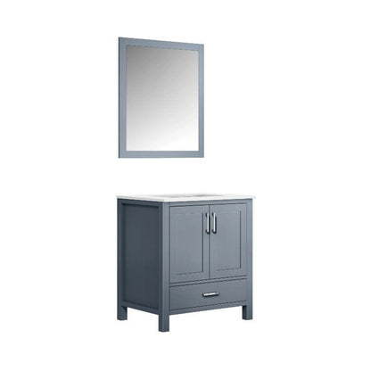 Lexora Vanities Lexora Jacques Modern 30" Dark Grey Single Sink Vanity with Mirror