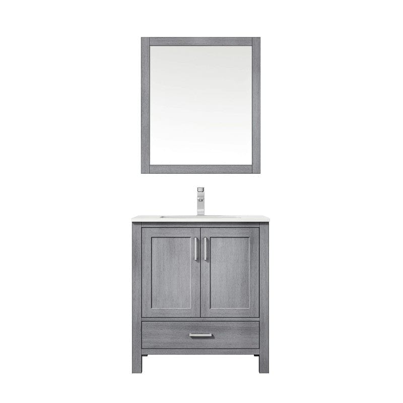Distressed grey bathroom vanity w/ mirror