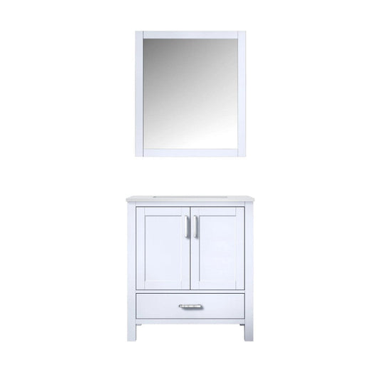 Lexora Vanities Lexora Jacques Modern 30" White Single Sink Vanity with Mirror