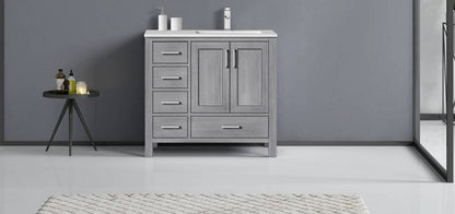 distressed grey freestanding bathroom vanity