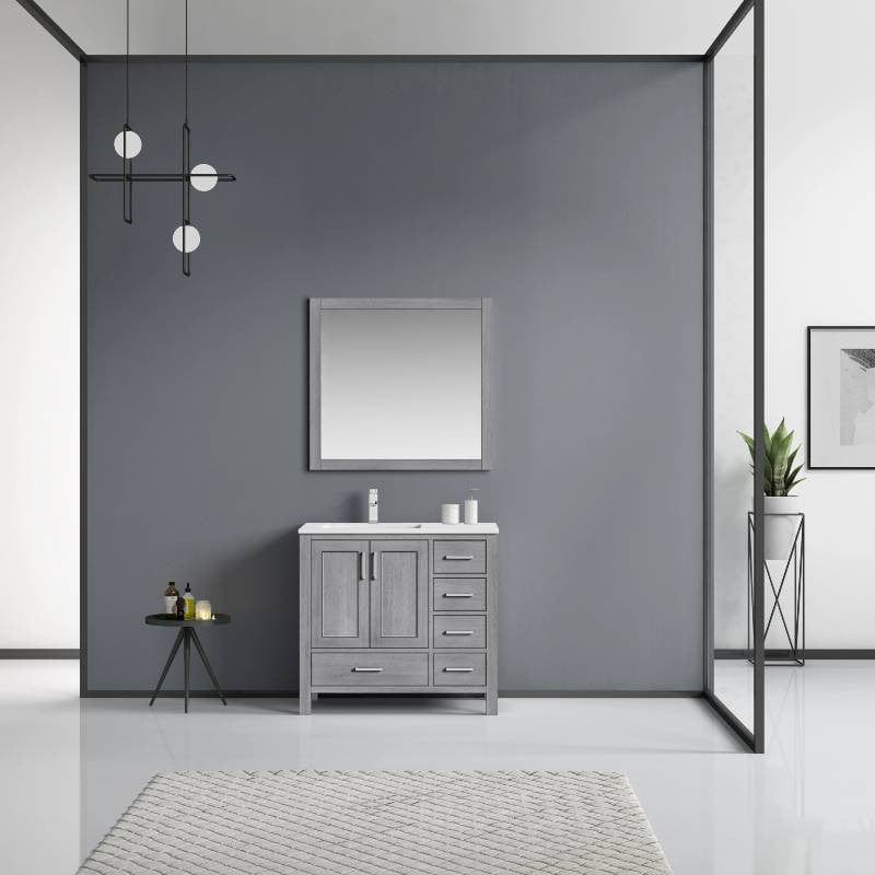 distressed grey freestanding bathroom vanity