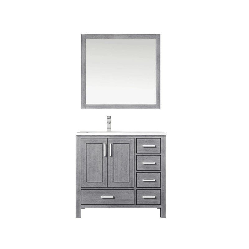 36 inch distressed grey bathroom vanity w/ mirror