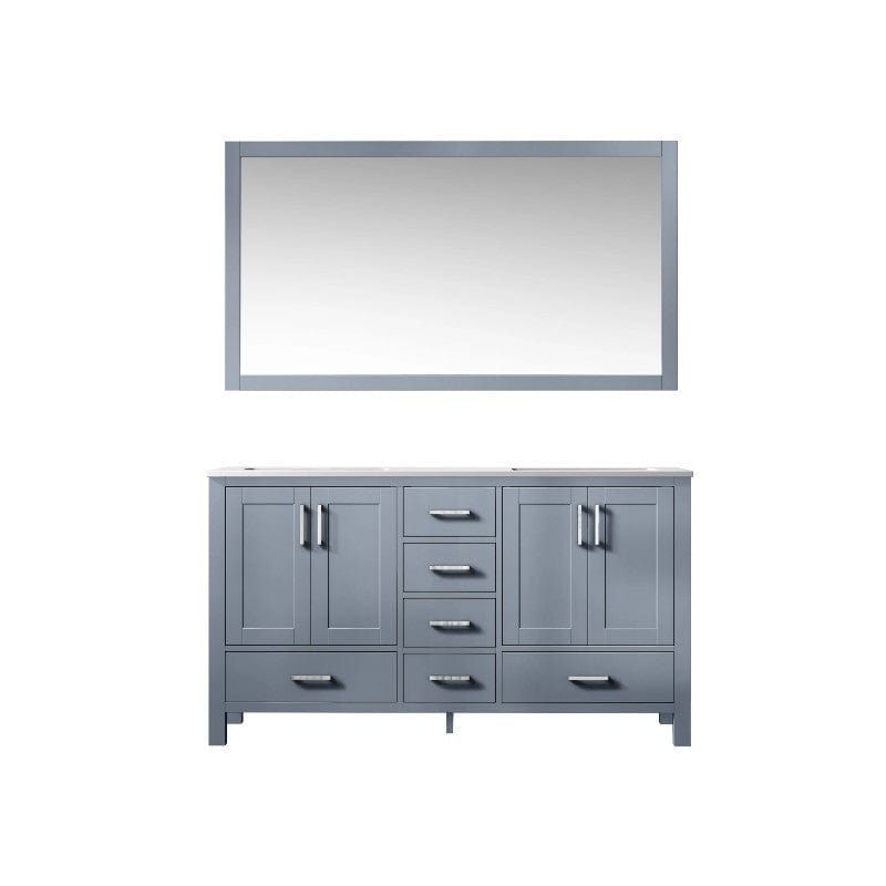 Lexora Vanities Lexora Jacques Modern 60" Dark Grey Double Sink Vanity with Mirror