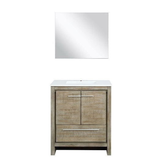 Lexora Vanities Lexora Lafarre Contemporary 30" Rustic Acacia Bathroom Vanity with Frameless Mirror