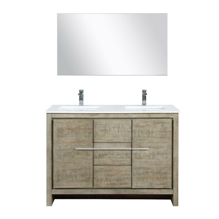 Lexora Vanities Lexora Lafarre  Contemporary 48" Rustic Acacia Bathroom Vanity Set w/ Monte Chrome Faucet