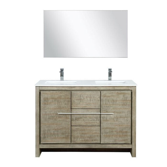 Lexora Vanities Lexora Lafarre  Contemporary 48" Rustic Acacia Bathroom Vanity Set w/ Monte Chrome Faucet