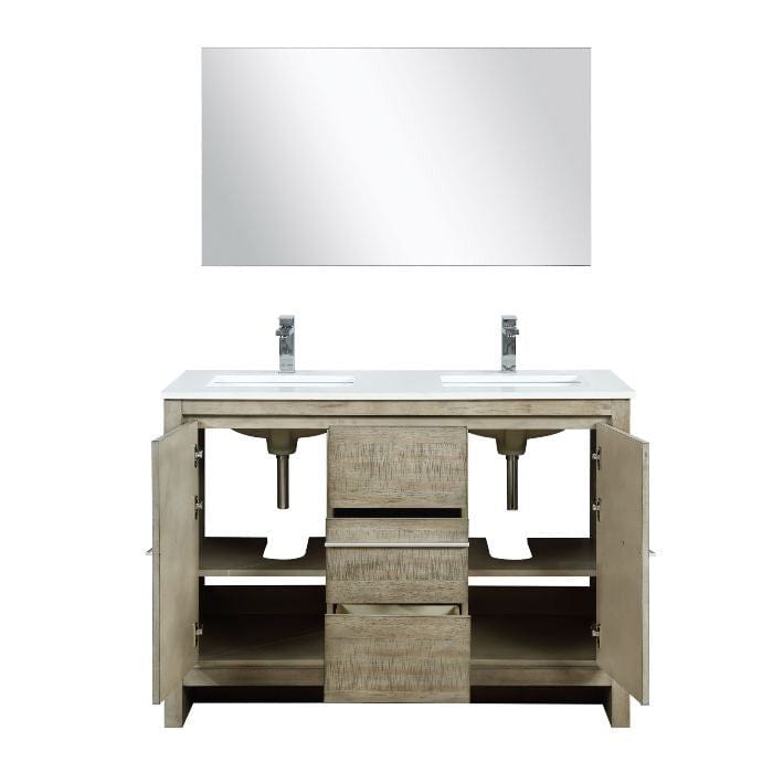 Lexora Vanities Lexora Lafarre  Contemporary 48" Rustic Acacia Bathroom Vanity Set w/ Monte Chrome Faucet