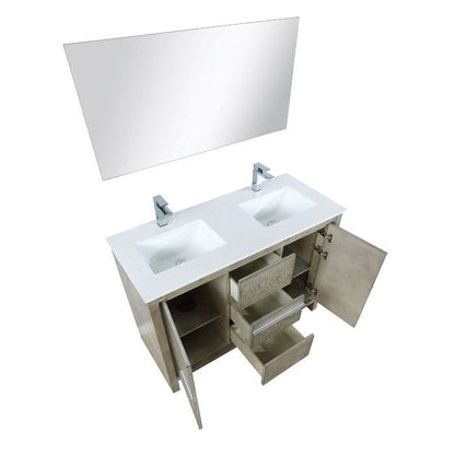 Lexora Vanities Lexora Lafarre  Contemporary 48" Rustic Acacia Bathroom Vanity Set w/ Monte Chrome Faucet