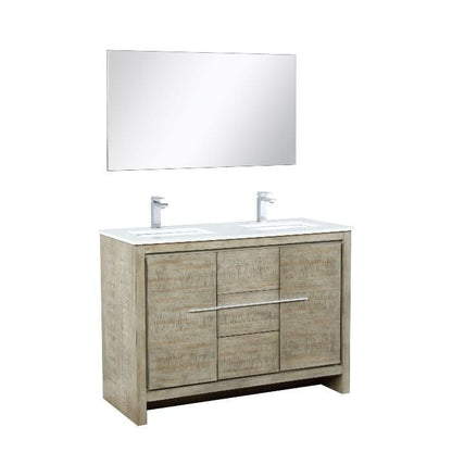 Lexora Vanities Lexora Lafarre  Contemporary 48" Rustic Acacia Bathroom Vanity Set w/ Monte Chrome Faucet