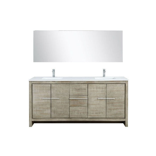 Lexora Vanities Lexora Lafarre Contemporary  72" Rustic Acacia Double Bathroom Vanity Set w/ Monte Chrome Faucet