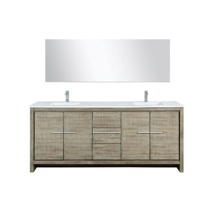 Lexora Vanities Lexora Lafarre Contemporary  80" Rustic Acacia Double Bathroom Vanity Set w/ Monte Chrome Faucet