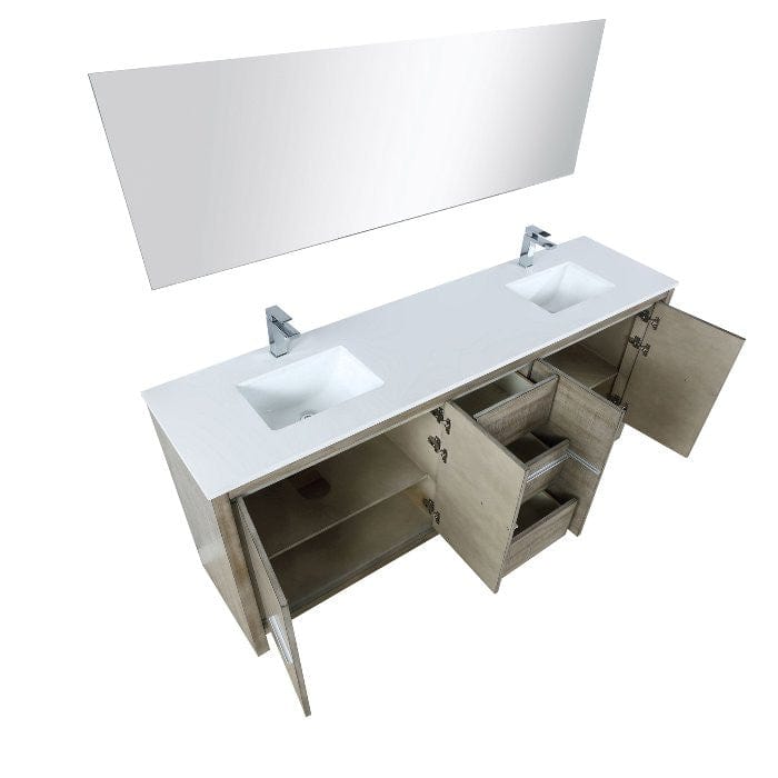 Lexora Vanities Lexora Lafarre Contemporary  80" Rustic Acacia Double Bathroom Vanity Set w/ Monte Chrome Faucet
