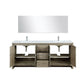 Lexora Lafarre Contemporary  80" Rustic Acacia Double Bathroom Vanity Set w/ Monte Chrome Faucet