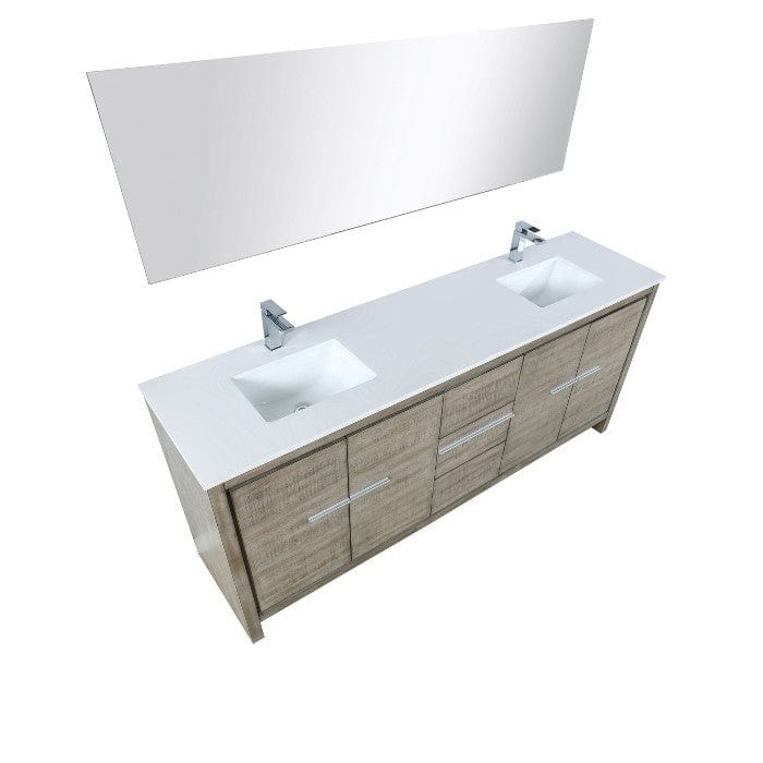 Lexora Vanities Lexora Lafarre Contemporary  80" Rustic Acacia Double Bathroom Vanity Set w/ Monte Chrome Faucet