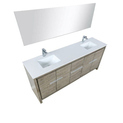 Lexora Vanities Lexora Lafarre Contemporary  80" Rustic Acacia Double Bathroom Vanity Set w/ Monte Chrome Faucet