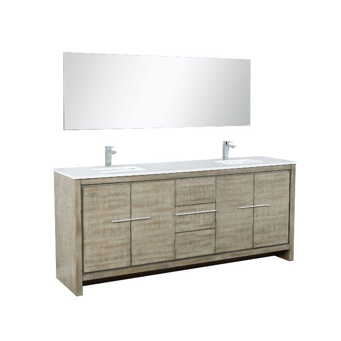 Lexora Vanities Lexora Lafarre Contemporary  80" Rustic Acacia Double Bathroom Vanity Set w/ Monte Chrome Faucet