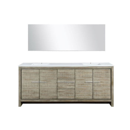 Lexora Vanities Lexora Lafarre Contemporary  80" Rustic Acacia Double Bathroom Vanity with Frameless Mirror