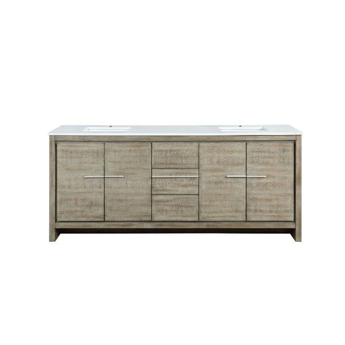 Lexora Vanities Lexora Lafarre Contemporary 80" Rustic Acacia Double Bathroom Vanity with White Quartz Top