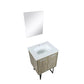 Lexora Lancy Modern 24" Rustic Acacia Square Sink Bathroom Vanity Set w/ Labaro Brushed Nickel Faucet