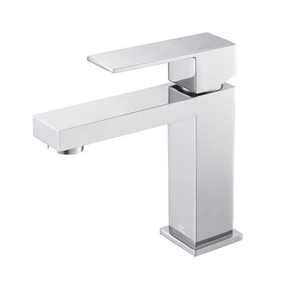 Lexora Lancy Modern Rustic Acacia 36" Square Sink Bathroom Vanity w/ White Quartz Top and Monte Chrome Faucet