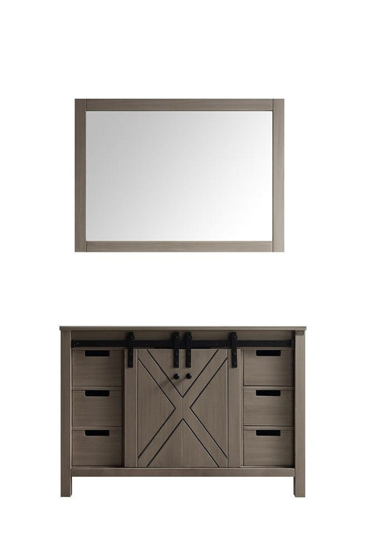 Lexora Vanities Lexora Marsyas 48" Ash Grey Single Vanity | No Top | 44" Mirror