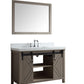 Lexora Marsyas 48" Ash Grey Single Vanity Set | White Quartz Top | White Ceramic Square Undermount Sink | 44" Mirror
