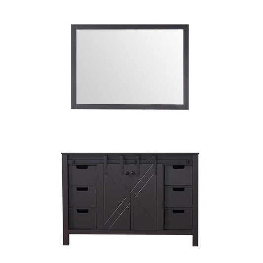 Lexora Vanities Lexora Marsyas 48" Brown Single Vanity | No Top | 44" Mirror