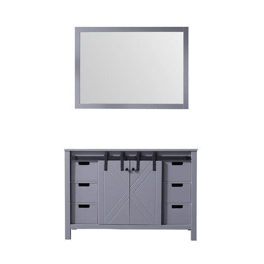 Lexora Marsyas 48" Dark Grey Single Vanity | No Top | 44" Mirror