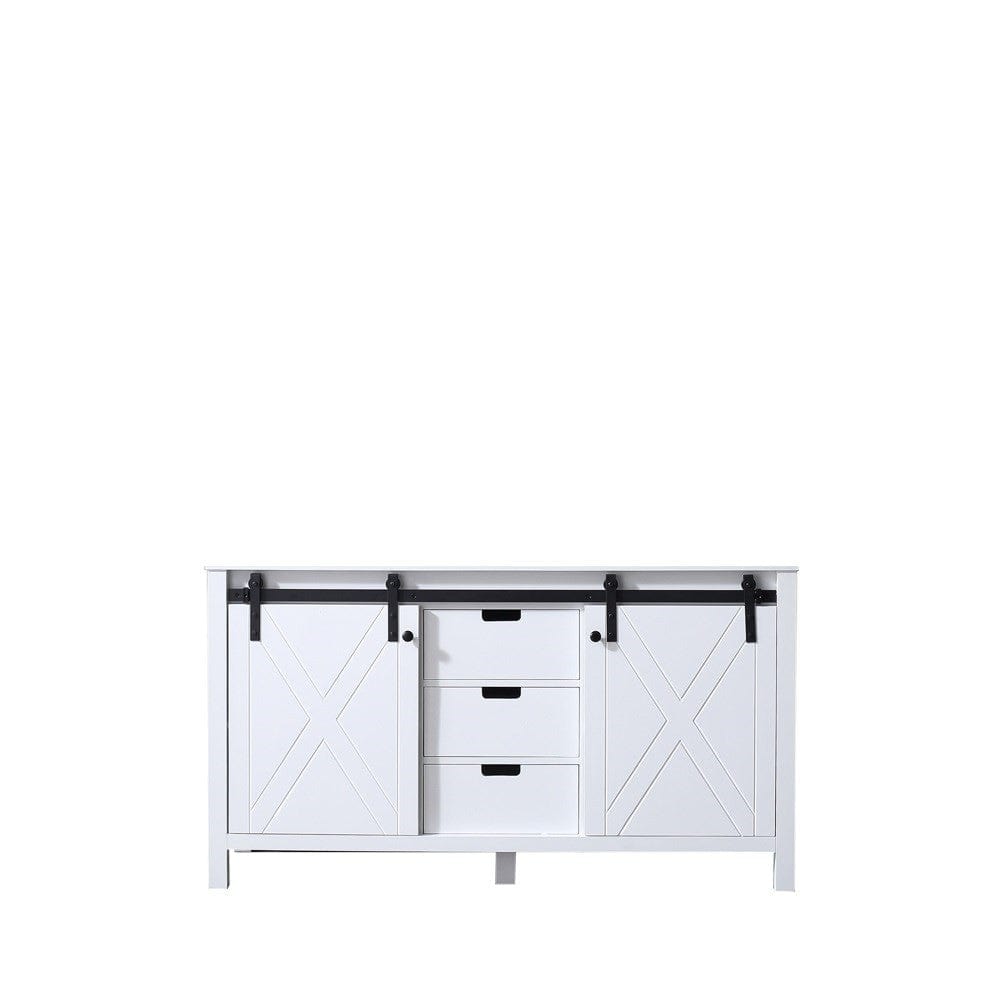 Lexora Marsyas 60" White Vanity Cabinet Only