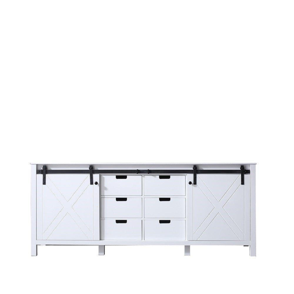 Lexora Marsyas 80" White Vanity Cabinet Only