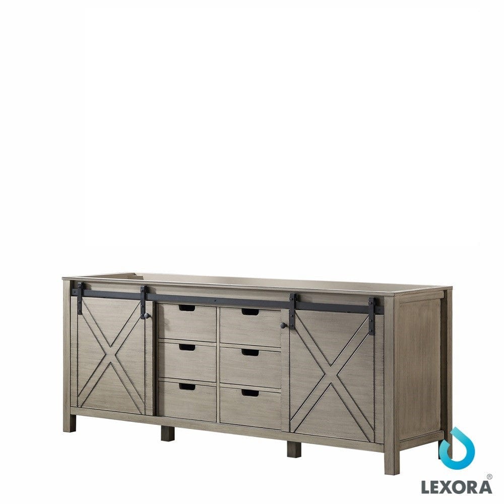 Lexora Marsyas 84" Ash Grey Vanity Cabinet Only