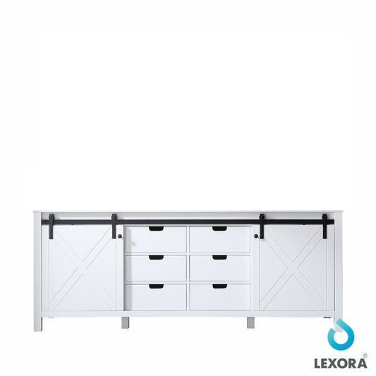 Lexora Marsyas 84" White Vanity Cabinet Only