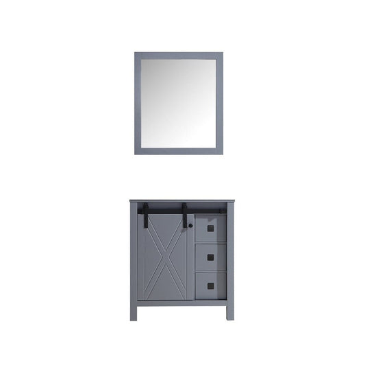 Lexora Marsyas Veluti 30" Dark Grey Single Vanity | No Top | 28" Mirror