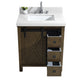 Lexora Marsyas Veluti 30" Rustic Brown Single Vanity | White Quartz Top | White Ceramic Square Undermount Sink | No Mirror