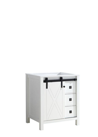 Lexora Marsyas Veluti 30" White Vanity Cabinet Only