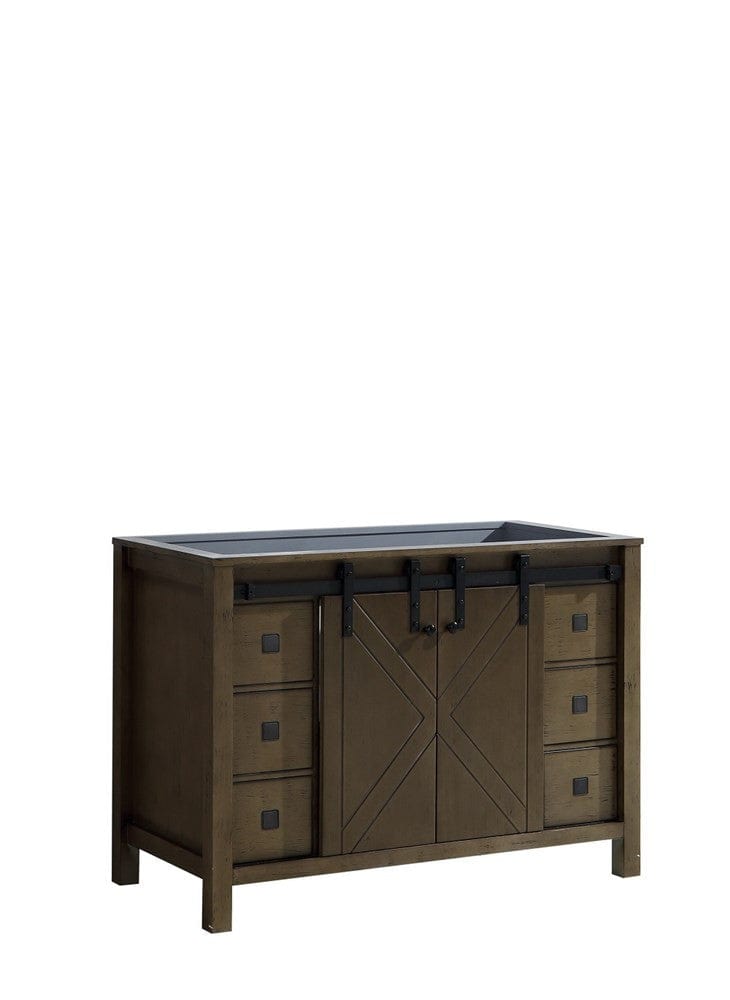 Lexora Marsyas Veluti 48" Rustic Brown Vanity Cabinet Only