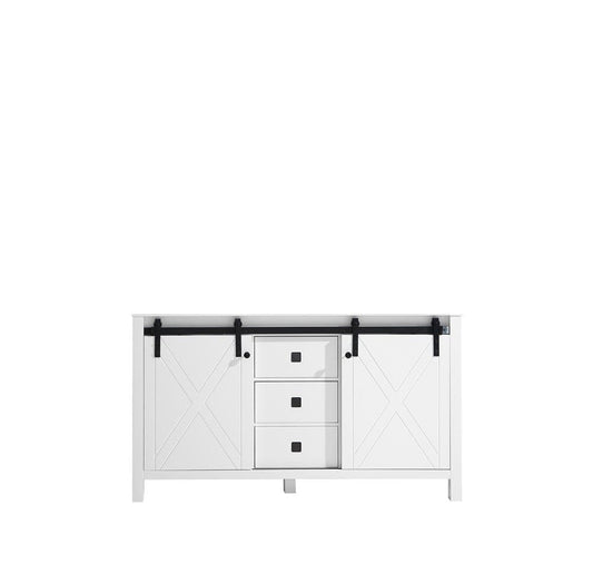 Lexora Marsyas Veluti 60" White Vanity Cabinet Only