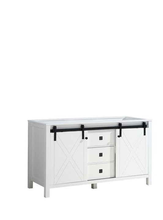 Lexora Marsyas Veluti 60" White Vanity Cabinet Only