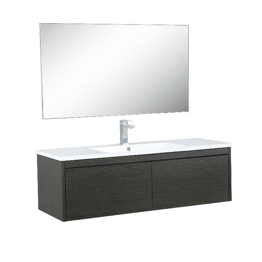 Lexora Vanities Lexora Sant Contemporary 48" Iron Charcoal Bathroom Vanity Set with Monte Chrome Faucet