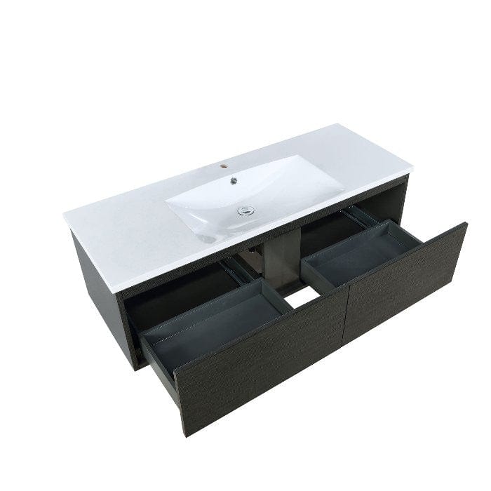 Lexora Vanities Lexora Sant Contemporary 48" Iron Charcoal Bathroom Vanity with Acrylic Composite Top