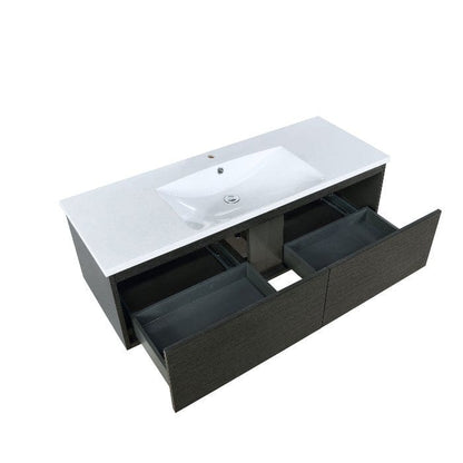 Lexora Vanities Lexora Sant Contemporary 48" Iron Charcoal Bathroom Vanity with Acrylic Composite Top