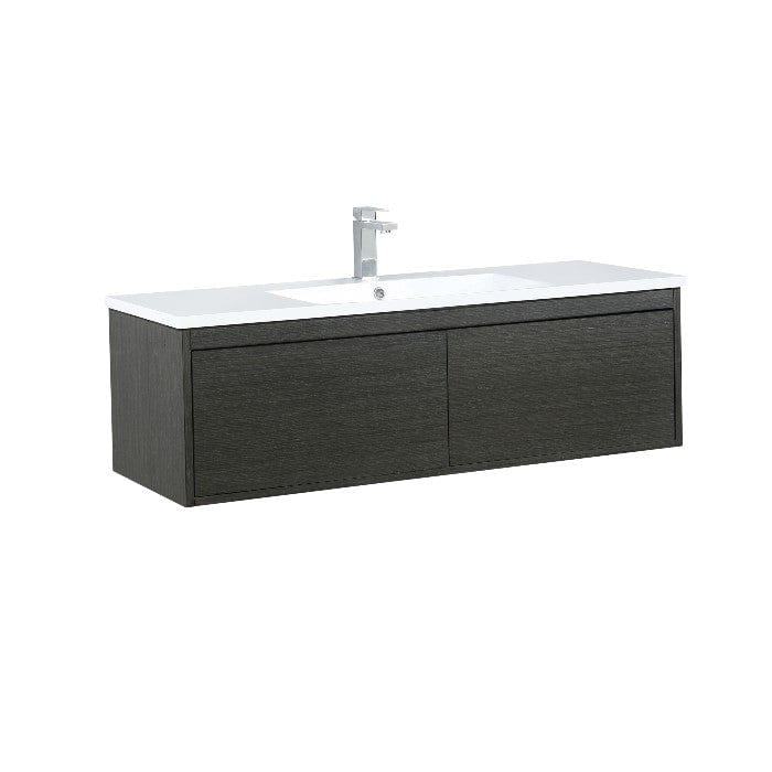 Lexora Vanities Lexora Sant Contemporary 48" Iron Charcoal Bathroom Vanity with Balzani Gun Metal Faucet