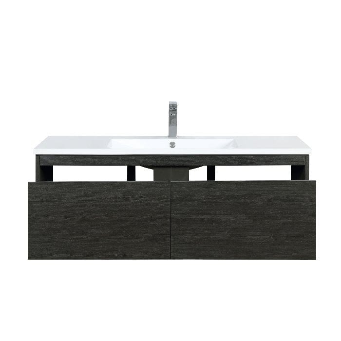 Lexora Vanities Lexora Sant Contemporary 48" Iron Charcoal Bathroom Vanity with Balzani Gun Metal Faucet