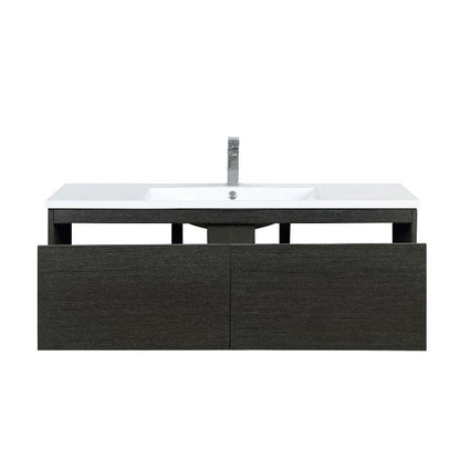 Lexora Vanities Lexora Sant Contemporary 48" Iron Charcoal Bathroom Vanity with Balzani Gun Metal Faucet