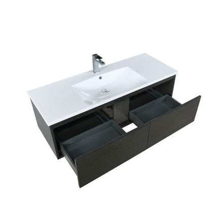 Lexora Vanities Lexora Sant Contemporary 48" Iron Charcoal Bathroom Vanity with Balzani Gun Metal Faucet