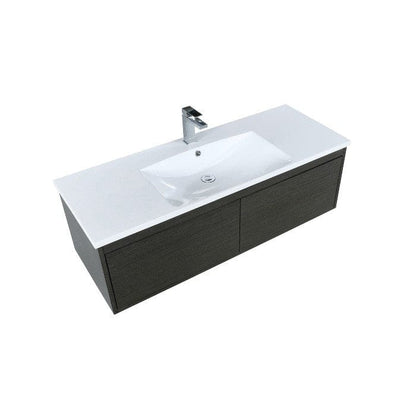 Lexora Vanities Lexora Sant Contemporary 48" Iron Charcoal Bathroom Vanity with Balzani Gun Metal Faucet