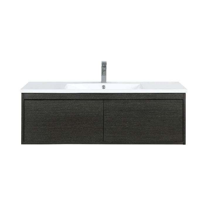 Lexora Vanities Lexora Sant Contemporary 48" Iron Charcoal Bathroom Vanity with Balzani Gun Metal Faucet