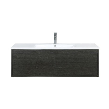 Lexora Vanities Lexora Sant Contemporary 48" Iron Charcoal Bathroom Vanity with Balzani Gun Metal Faucet