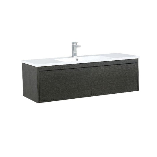 Lexora Vanities Lexora Sant Contemporary 48" Iron Charcoal Bathroom Vanity with Labaro Brushed Nickel Faucet