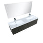 Lexora Sant Contemporary 60" Iron Charcoal Bathroom Vanity Set with Monte Chrome Faucet